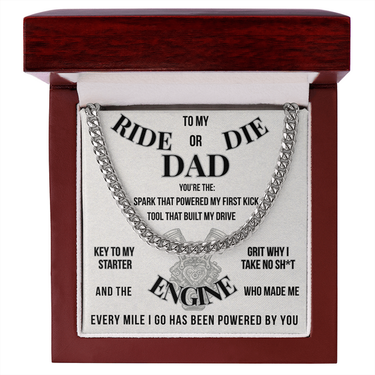 "TO MY RIDE OR DIE DAD" CUBAN LINK CHAIN